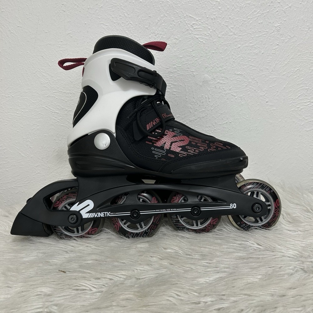 K2 Kinetic 80mm W Black/Berry Recreational Fitness Inline Skates Womens Size 6
